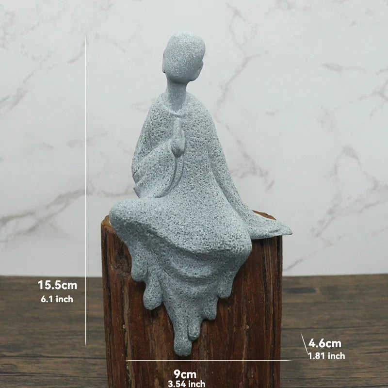 Buddha Stein Statue Kleine Buddhistischen Mönche Tibetischer Buddhismus Figuren Zen Garten Ornament Meditation Zuhause Aquarium Dekoration