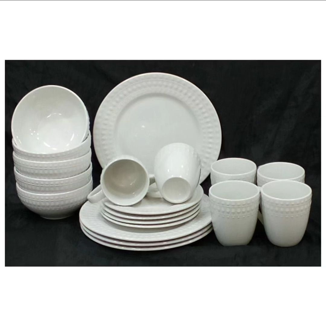 Frendorf | 24er Set Weißes Dinnergeschirr