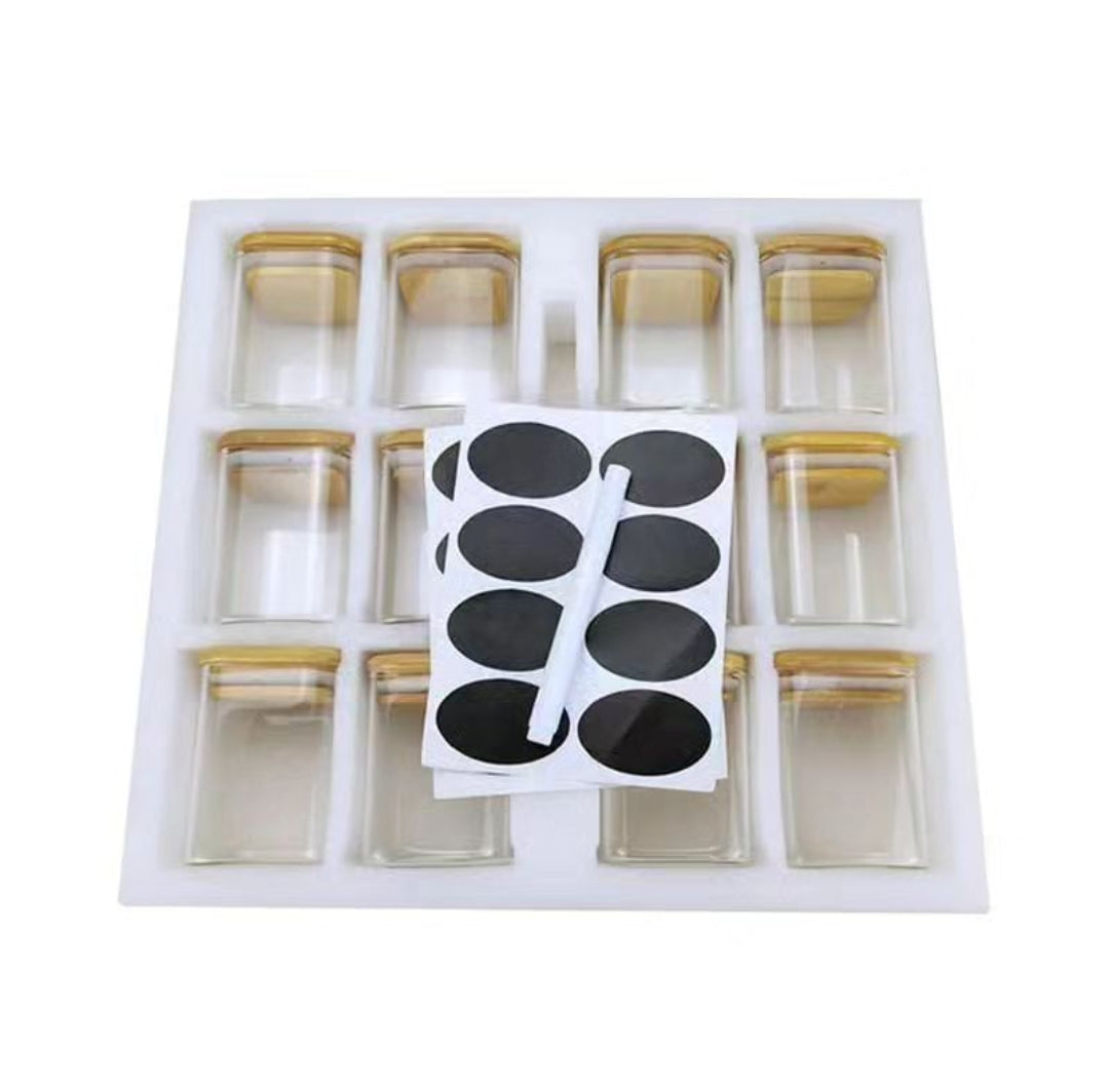 Frendorf | 12 Stück Glas Gewürzglas Set