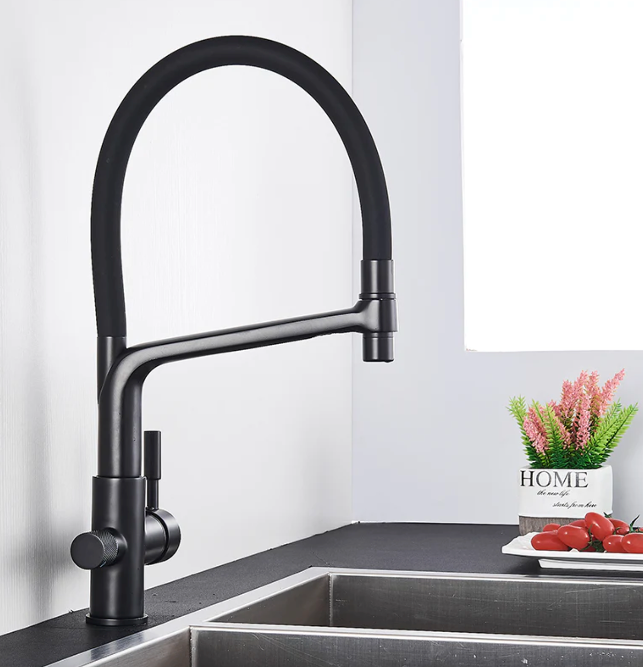 Doppelter Auslauf Trinkwasserhahn Gefilterte Küchenarmaturen