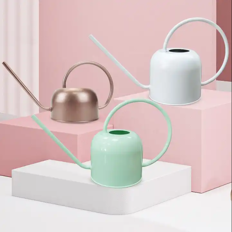 Frendorf | 1.6L Anpassung hellgrüne Innenbewässerungskanne Metall Stahl Gießkanne Garten Gießkanne langer Auslauf einfach Zimmerpflanzen