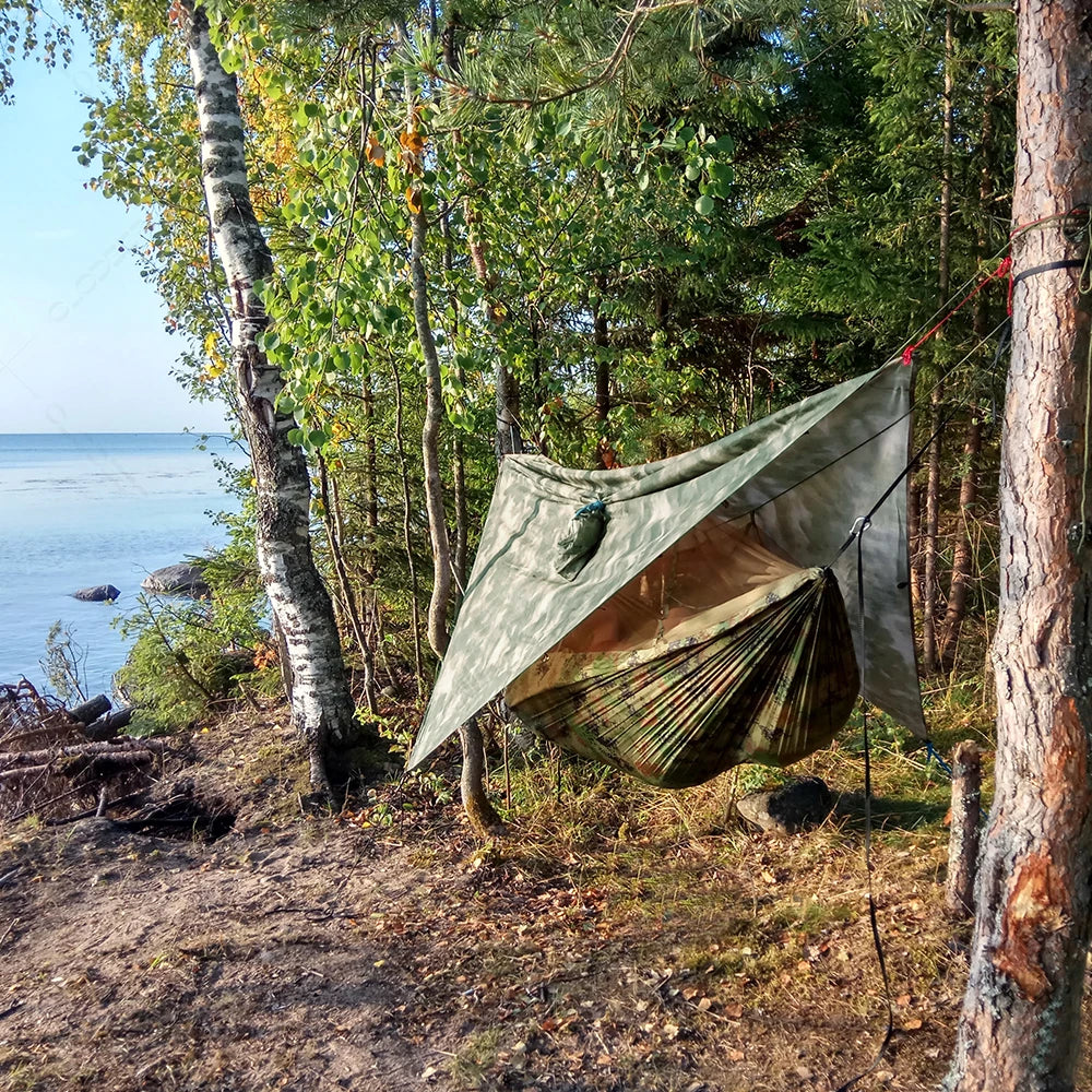 Frendorf | Nomaterra Hängematte | Mit Moskitonetz & Tarp | Ultraleicht & Wetterfest | Für Outdoor & Trekking