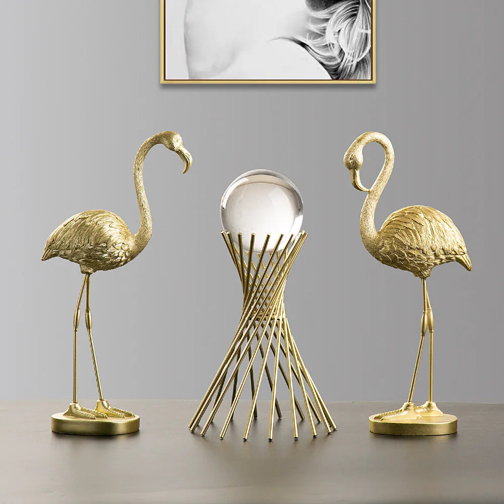 Nordic Flamingo Figurine Figure Statue Sculpture Living Room Office Wedding Party Ornaments Home Decor Decoration Accessories