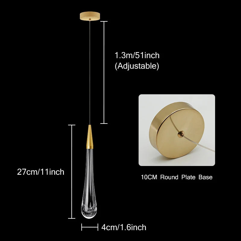 Kristall LED Pendelleuchten: Perfekt für Schlafzimmer, Esszimmer, Bar - Wassertropfen-Kronleuchter, Treppenlampe für die Innendekoration