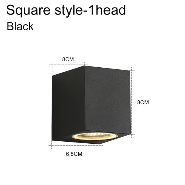 Frendorf | LED Wandleuchte – Außen wasserdicht IP65 Veranda- und Gartenwandleuchte, Innen Schlafzimmer Nachttischbeleuchtung, Aluminium Auf- und Ab-Lampe