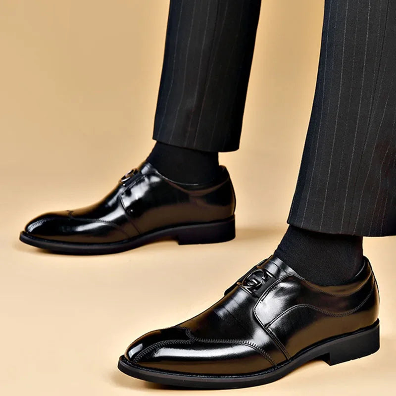 Frendorf | Herren Leder Schuhe Stilvolle Herren Schuhe Spitz Oxford Hochzeit Leder Herren Dress Schuhe Gentleman Büro Mann Schuh