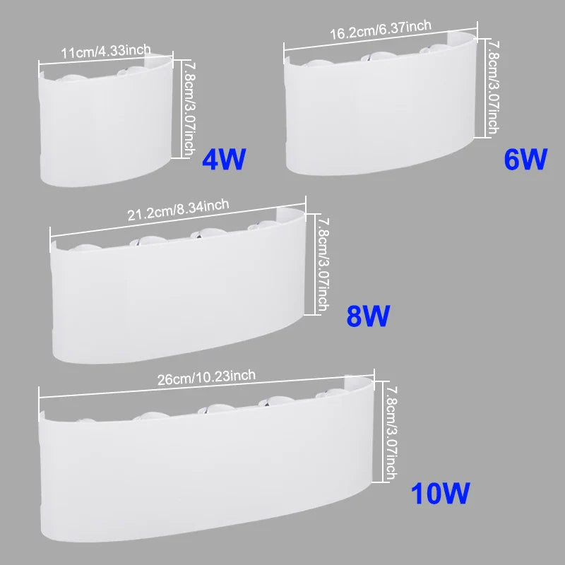 Frendorf | Moderne LED Wandleuchte – Wasserfeste Wandlampe nach oben und unten für den Innen- und Außenbereich im Zuhause, Garten, Villa oder Innenhof (4W–10W, Warm-/Kaltweiß, IP65)