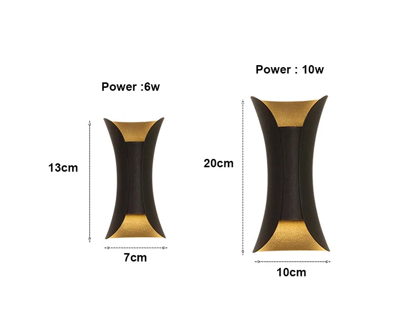 Frendorf | 12W Wasserfest LED Wandlampe – Moderne dekorative Beleuchtung für Schlafzimmer, Veranda, Garten und Außenbereiche (IP65)