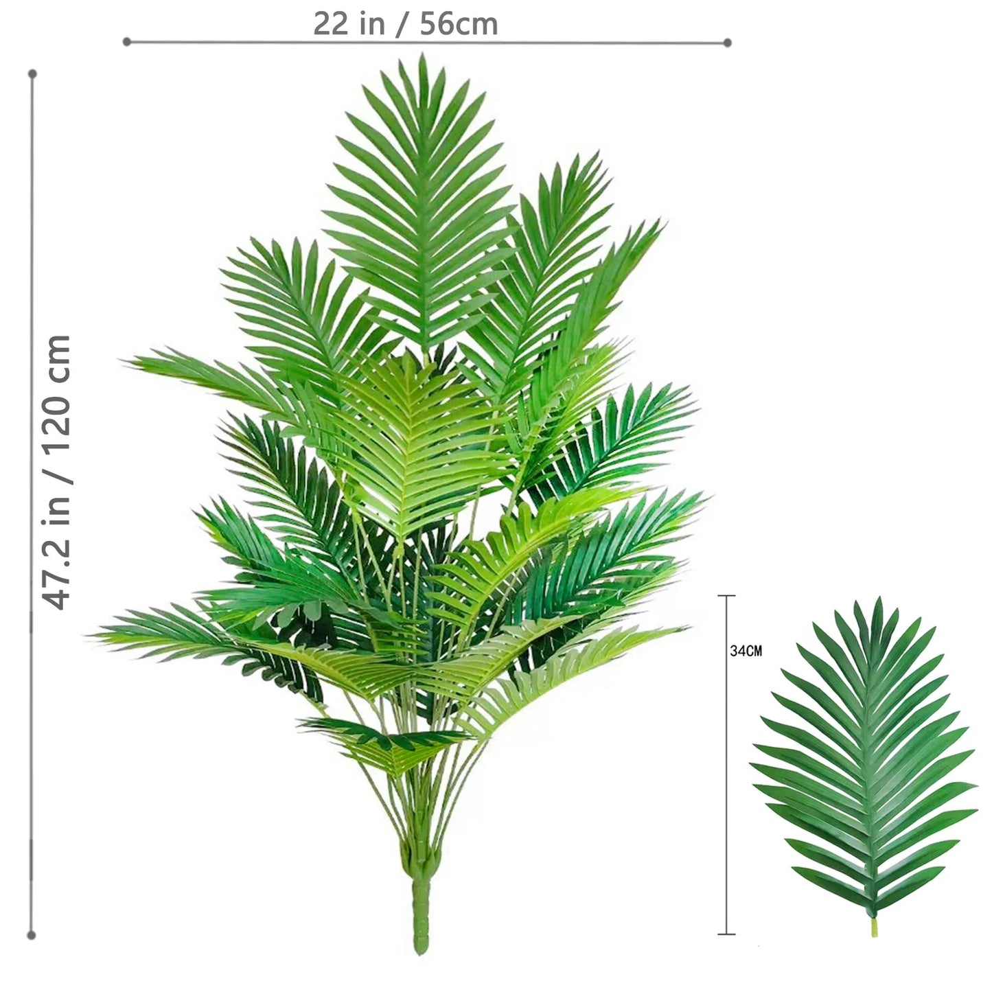 Frendorf | 105cm/41.3in Künstliche Areca Palme – Fake Tropical Gelbe Palme Pflanze für Innen, Zuhause, Büro und Veranstaltungsdeko