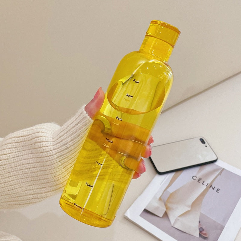 Zeit-Skalen hitzebeständige Glas Wasserflasche