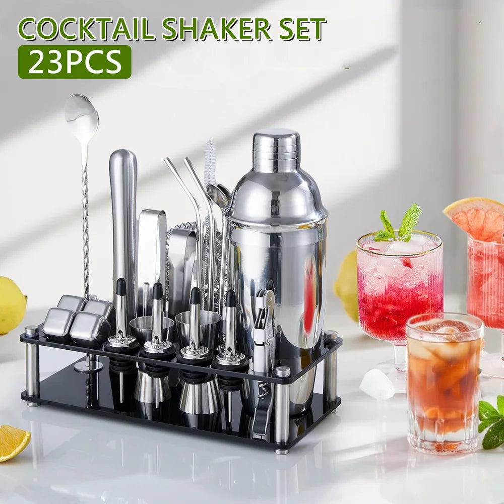 Frendorf | 1-22 Teile Edelstahl Cocktail Shaker Set Cocktail Bar Werkzeuge