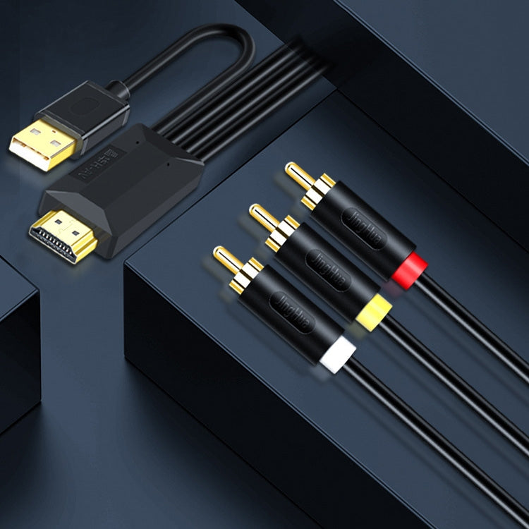 Frendorf | 1m JingHua HDMI-3RCA HDMI zu 3RCA Konvertierungskabel Set-Top TV Projektor AV Lotus Konverterkabel