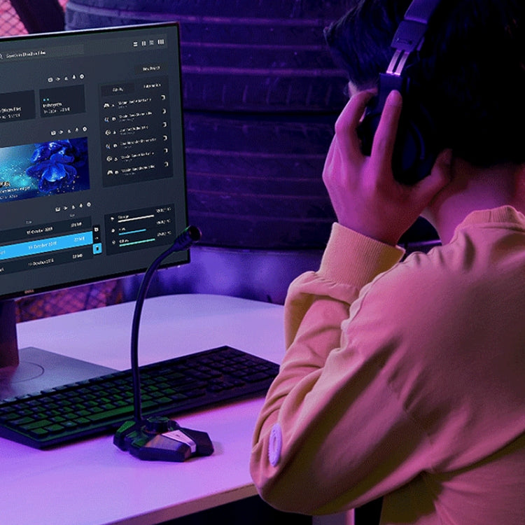 Frendorf | 3.5mm JK omnidirektionales Mikrofon mit eingebauter Soundkarte Flexibles Gaming-Mikrofon