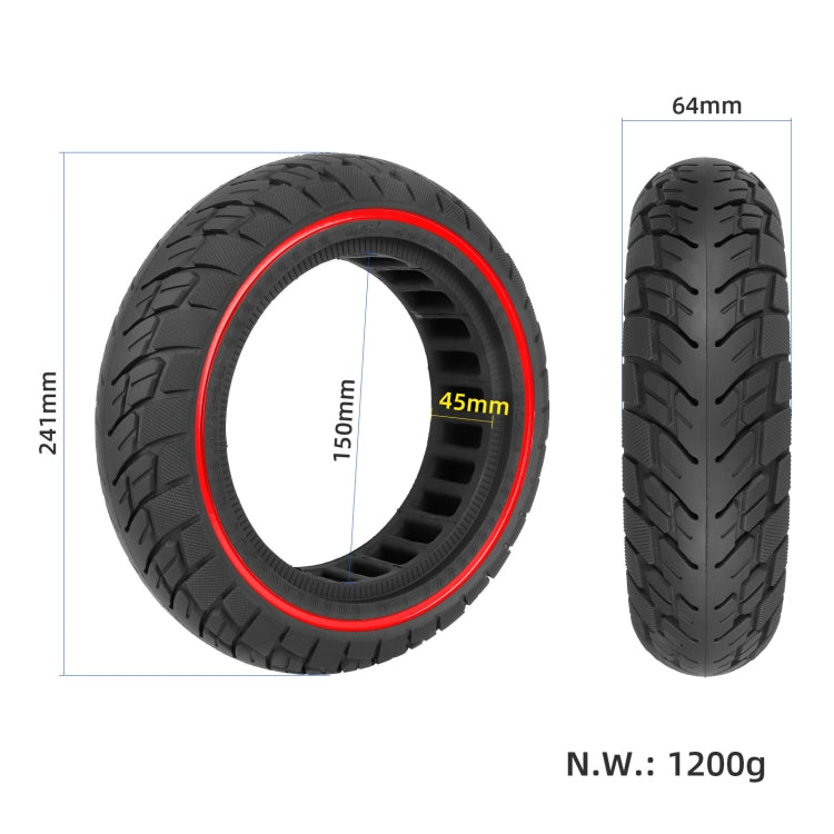 Frendorf | Für Ninebot Max G30 10 X 2.5 Zoll (60/70-6.5) Scooter Vollgummi-Reifen Rote Linie