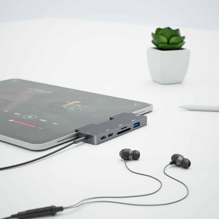 Frendorf | Für IPad Pro 7-in-1 HDMI 4K + 3,5 mm Audio + SD/TF + 1 USB 3.0 + USB-C/Type-C + PD USB-C Dockingstation
