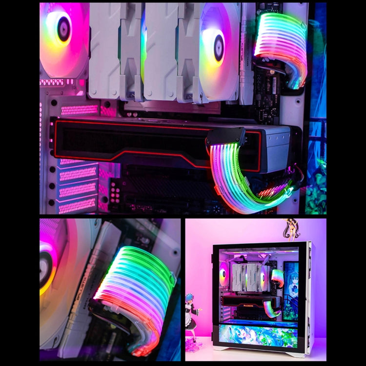 Frendorf | 24pin Motherboard-Stromversorgung Lichtdraht Schwarz 5V ARGB Neon-Farbleitung