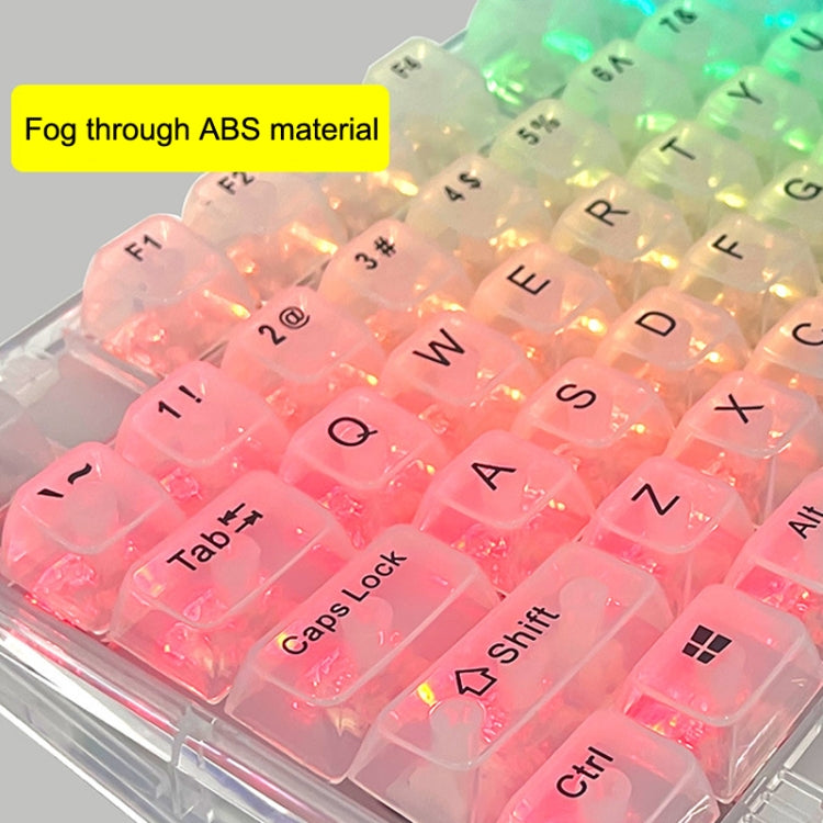 Frendorf | 130 Tasten MDA Höhe Mechanische Tastatur Transparente Tastenkappe (Schwarz Transparent)