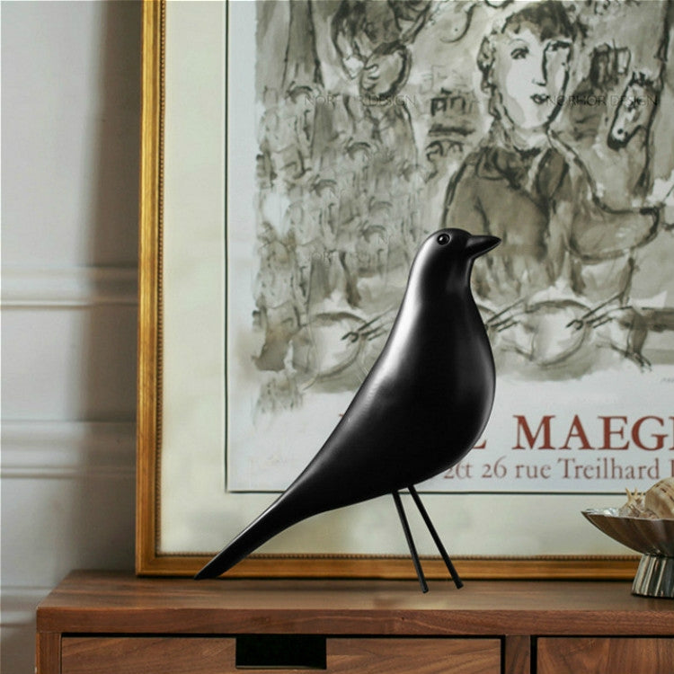 Resin Craft Vogel Figurine Büro Ornamente Heim Dekoration Zubehör (Schwarz)