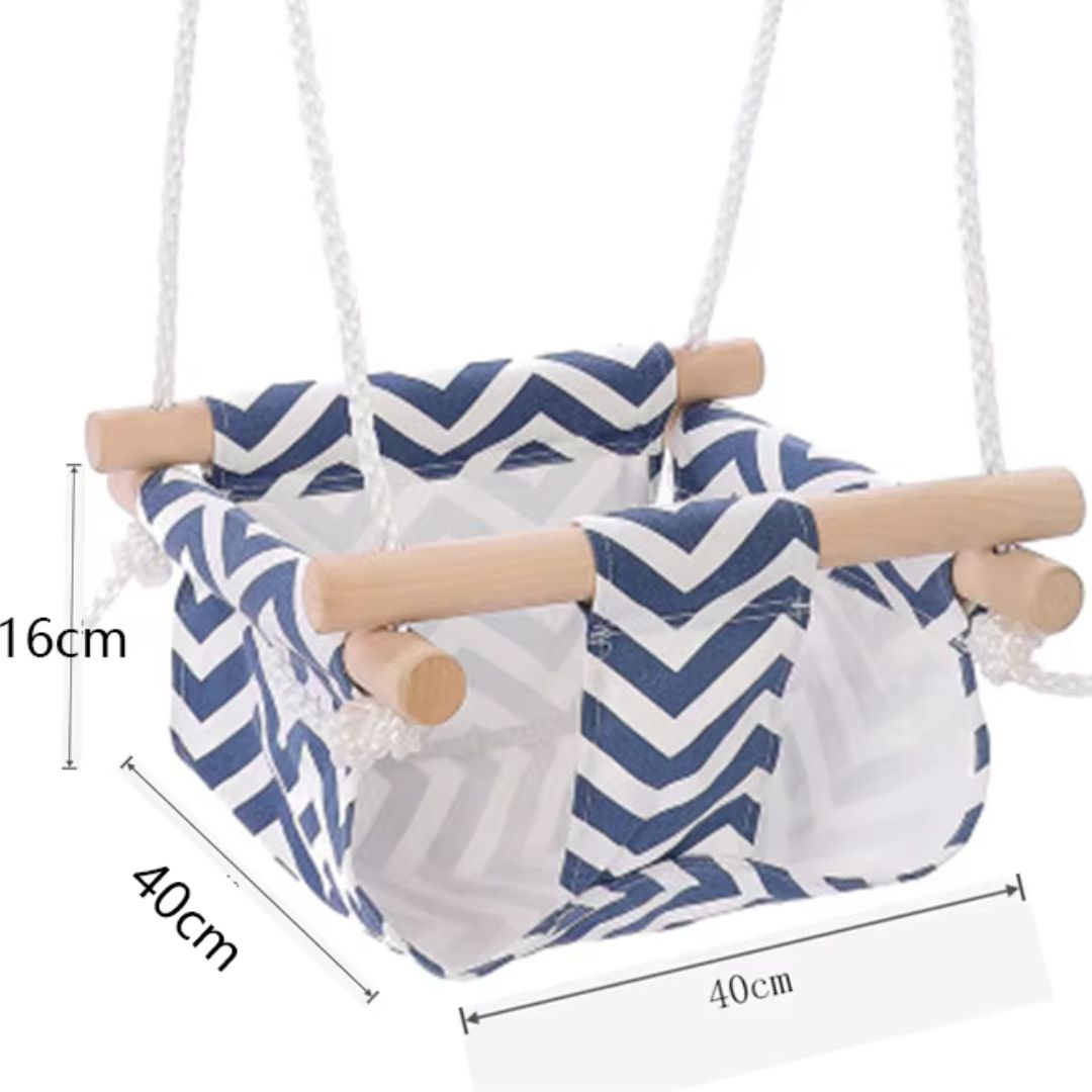 Frendorf | Baby Hängesessel – Weicher Kinderhängesessel mit Holzrahmen und Kissen