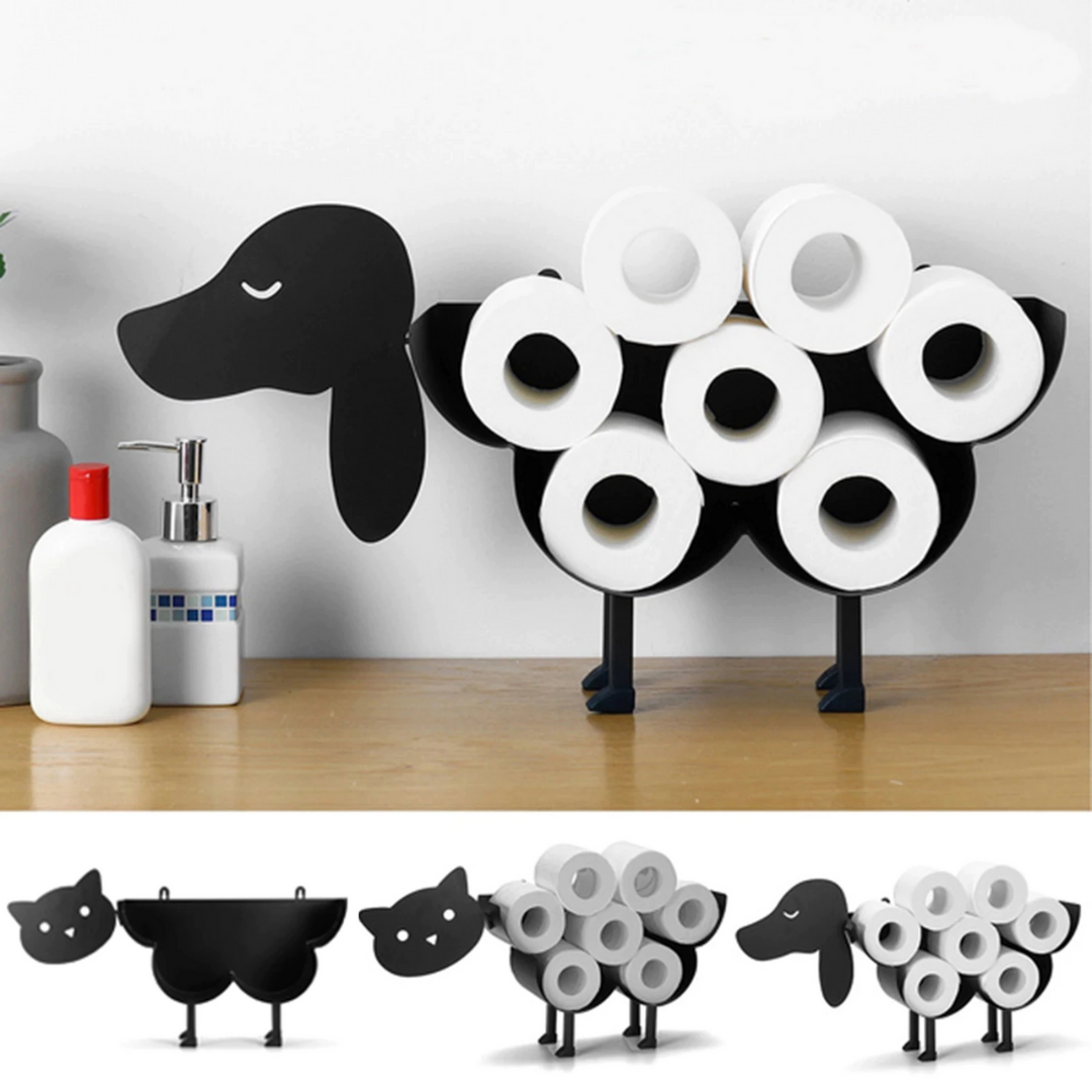 Toilettenpapierhalter - ElkCraft - Tierform - Schwarzes Eisen