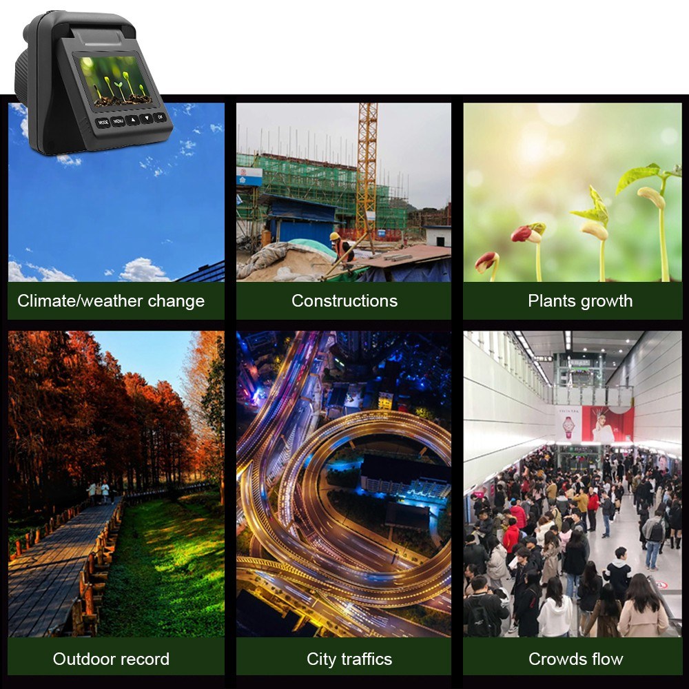 4K 32MP Wasserdichte Outdoor Zeitraffer-Kamera mit drehbarem Bildschirm & 6-Monats-Akku