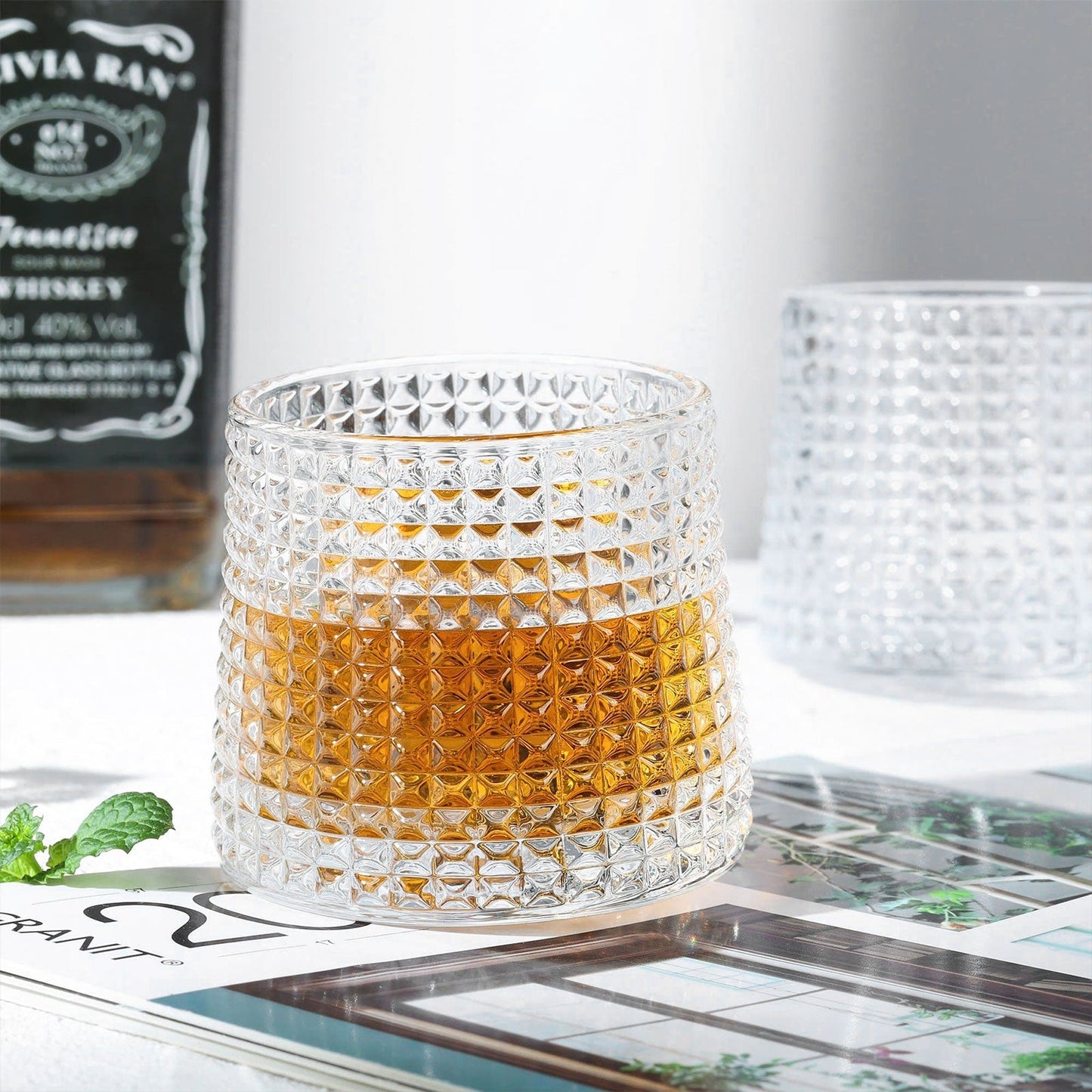 Drehbares Whiskey Tumbler Set