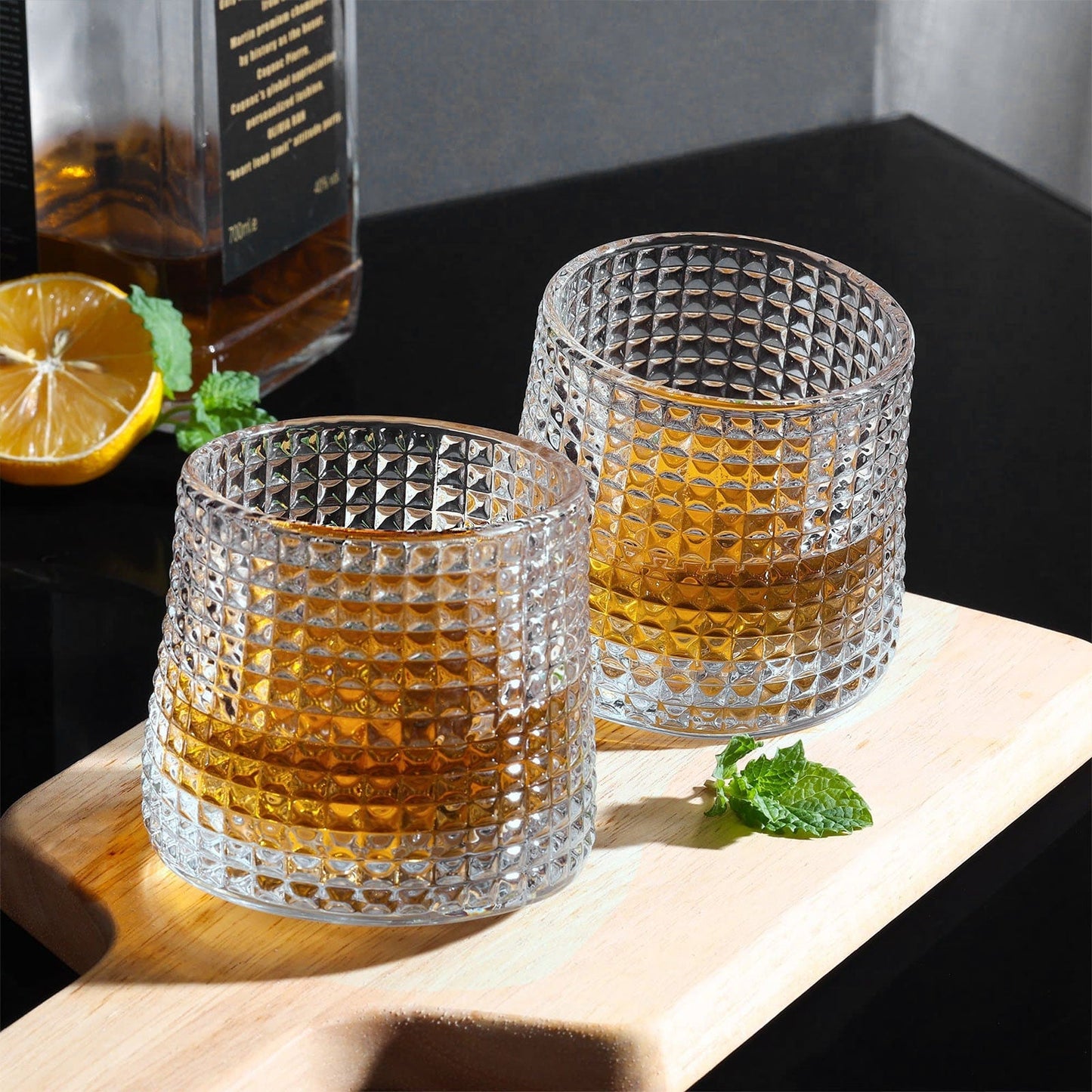 Drehbares Whiskey Tumbler Set