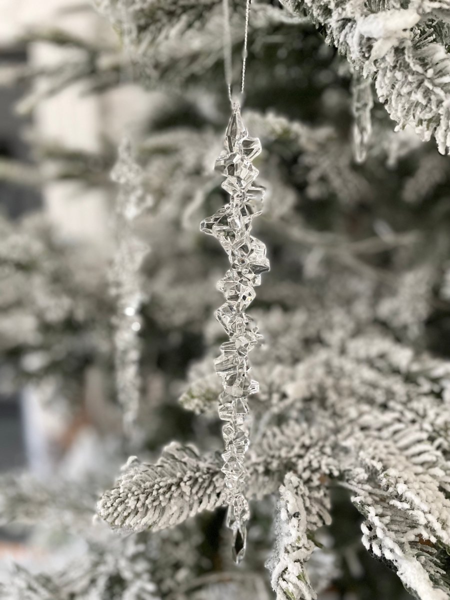 Elegante Acryl-Eiszapfen Ornamente (6er Set) | Luxus Hängedeko für den Weihnachtsbaum