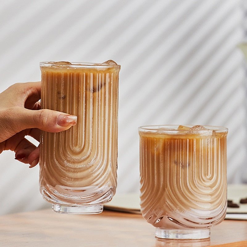 Amerikanisches Eis-Latte-Glas-Kaffeebecher