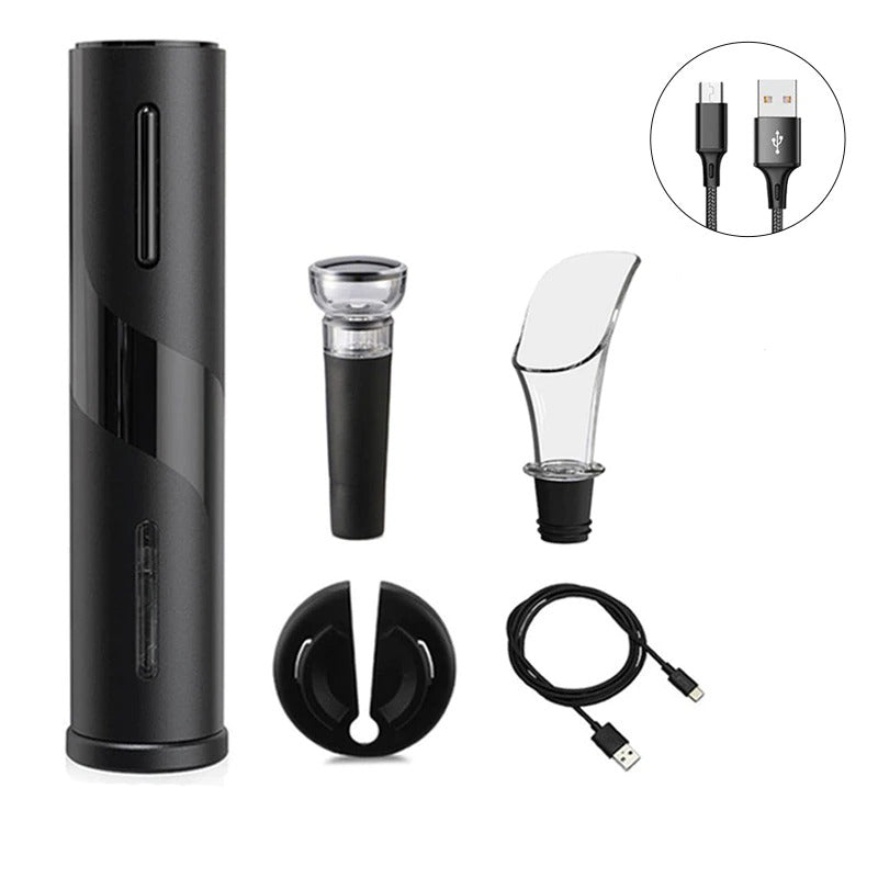 Frendorf | Automatischer Korkenzieher Weinflaschenöffner mit USB-Ladekabel Set