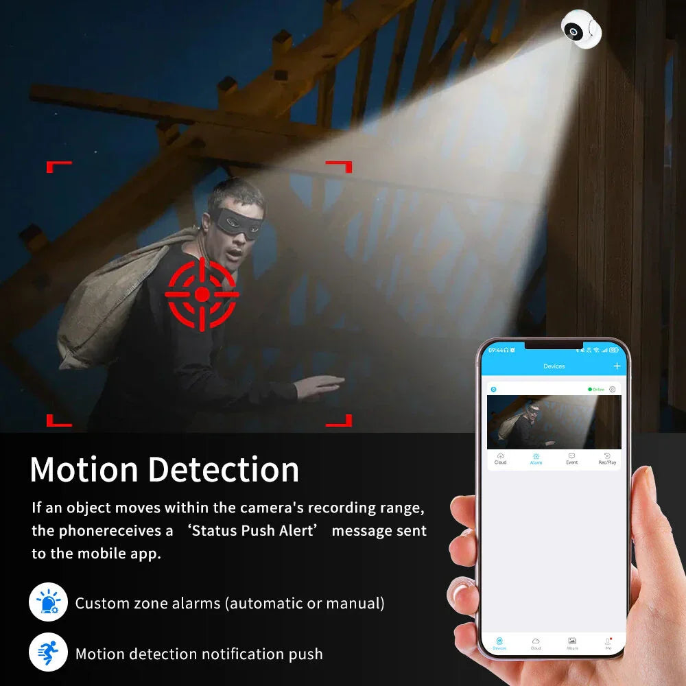 1080P A5 Smart WiFi Drahtlose Kamera, Innen/Außen, Lange Batterie, KI Bewegungsdetektion, Nachtsicht, 170° Weitwinkel