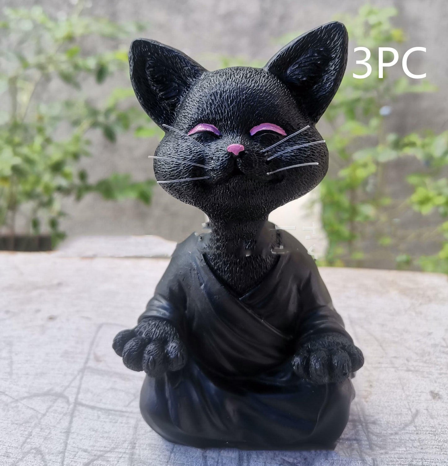 Verspielt Schwarze Buddha Katze Figur Meditation Yoga Sammlerstück Glückliche Katzen Dekor Zuhause Garten Dekoration Gartenornament