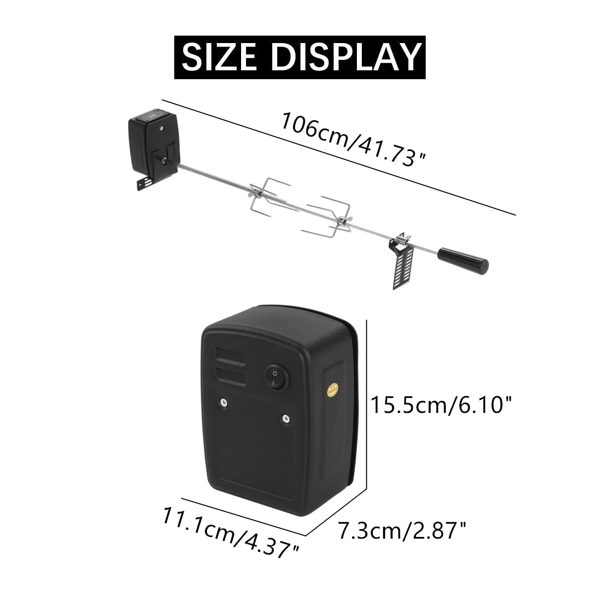 Frendorf | BBQ Grill Motor Fleischgabeln Set Automatischer Spießstab Drehspieß Kit