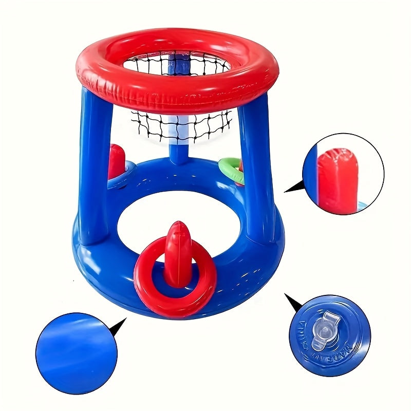 Frendorf | Aufblasbares Pool-Basketball-Set – Hoop, Ball und Ringe inklusive
