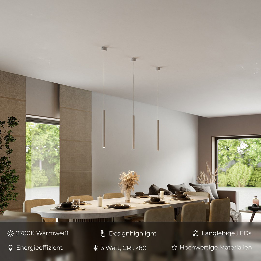 Frendorf | RayAura Minimalistische LED Pendelleuchte | Modernes Design | Elegante Deckenlampe für Wohnzimmer & Büro