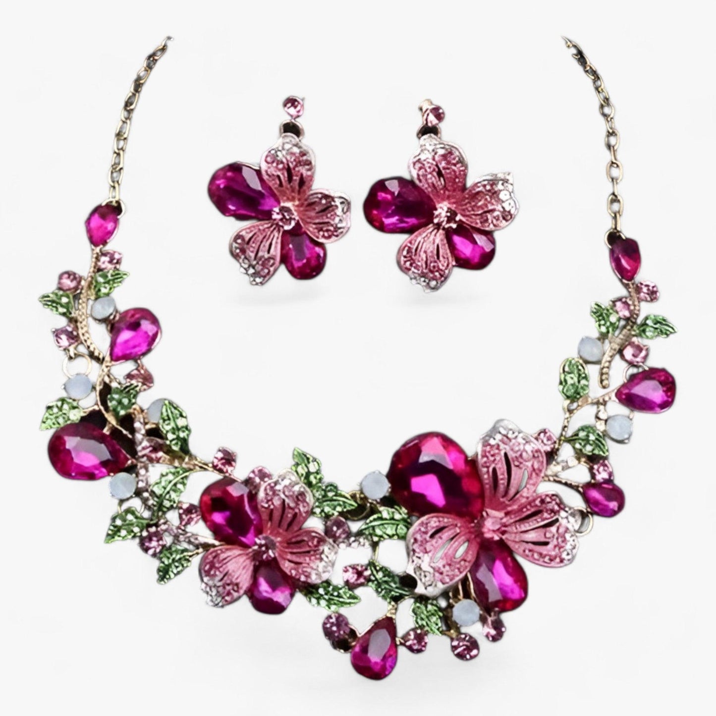 Frendorf | Brautschmuck-Set mit Emaille-Blumen – Fleur