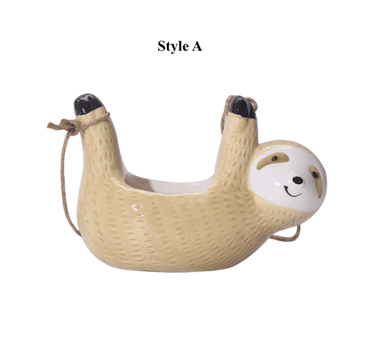 Keramische Faultier hängende Pflanzen Töpfe