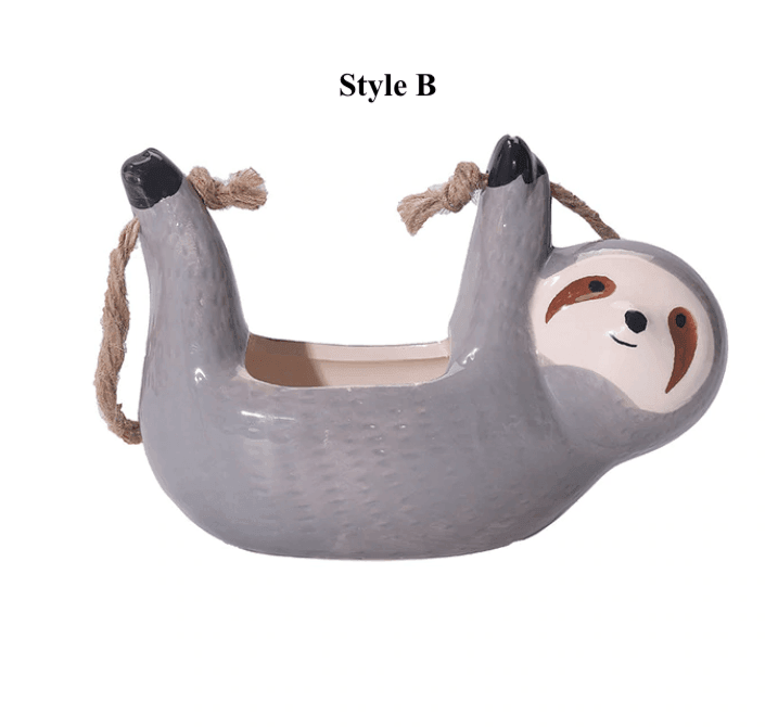 Keramische Faultier hängende Pflanzen Töpfe