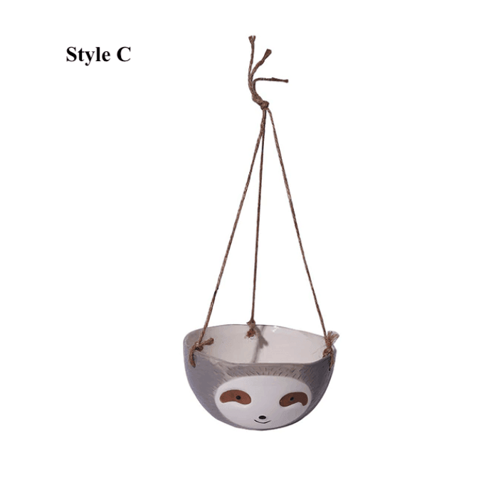 Keramische Faultier hängende Pflanzen Töpfe