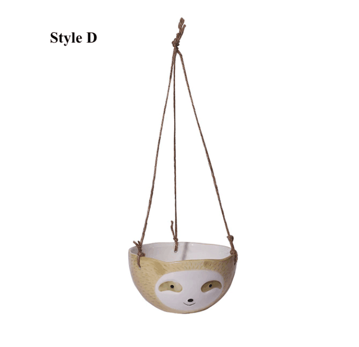 Keramische Faultier hängende Pflanzen Töpfe