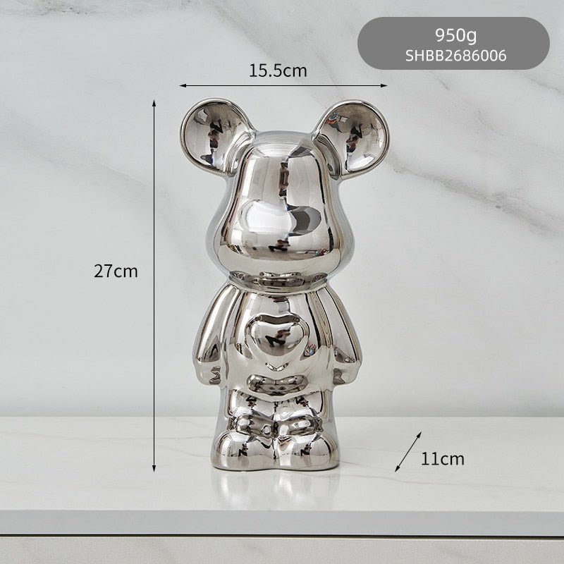 Bunte Keramikbären-Skulptur und Statue Sparschwein Schreibtischornament
