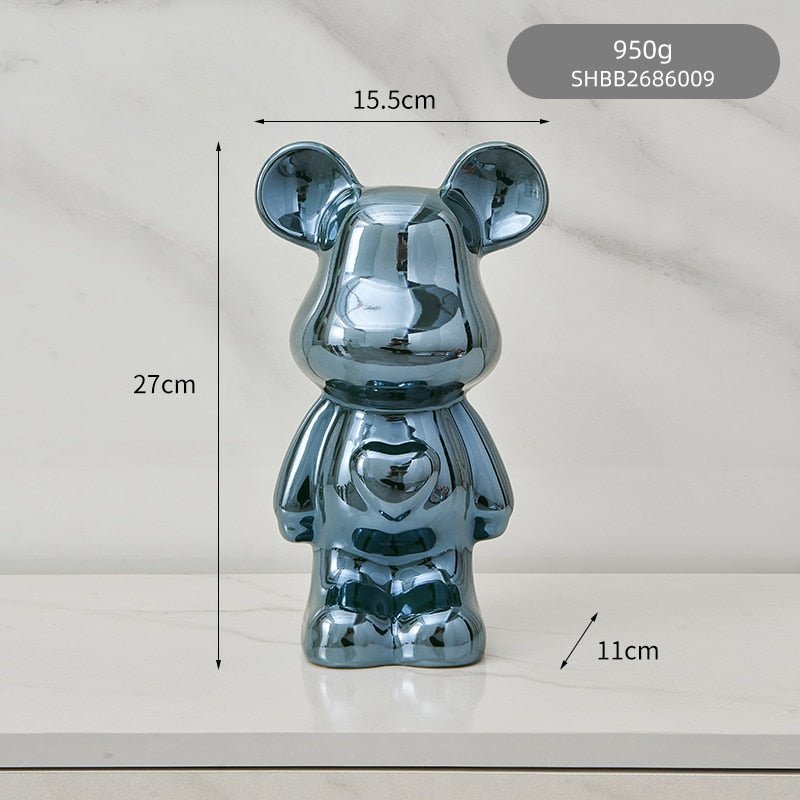 Bunte Keramikbären-Skulptur und Statue Sparschwein Schreibtischornament