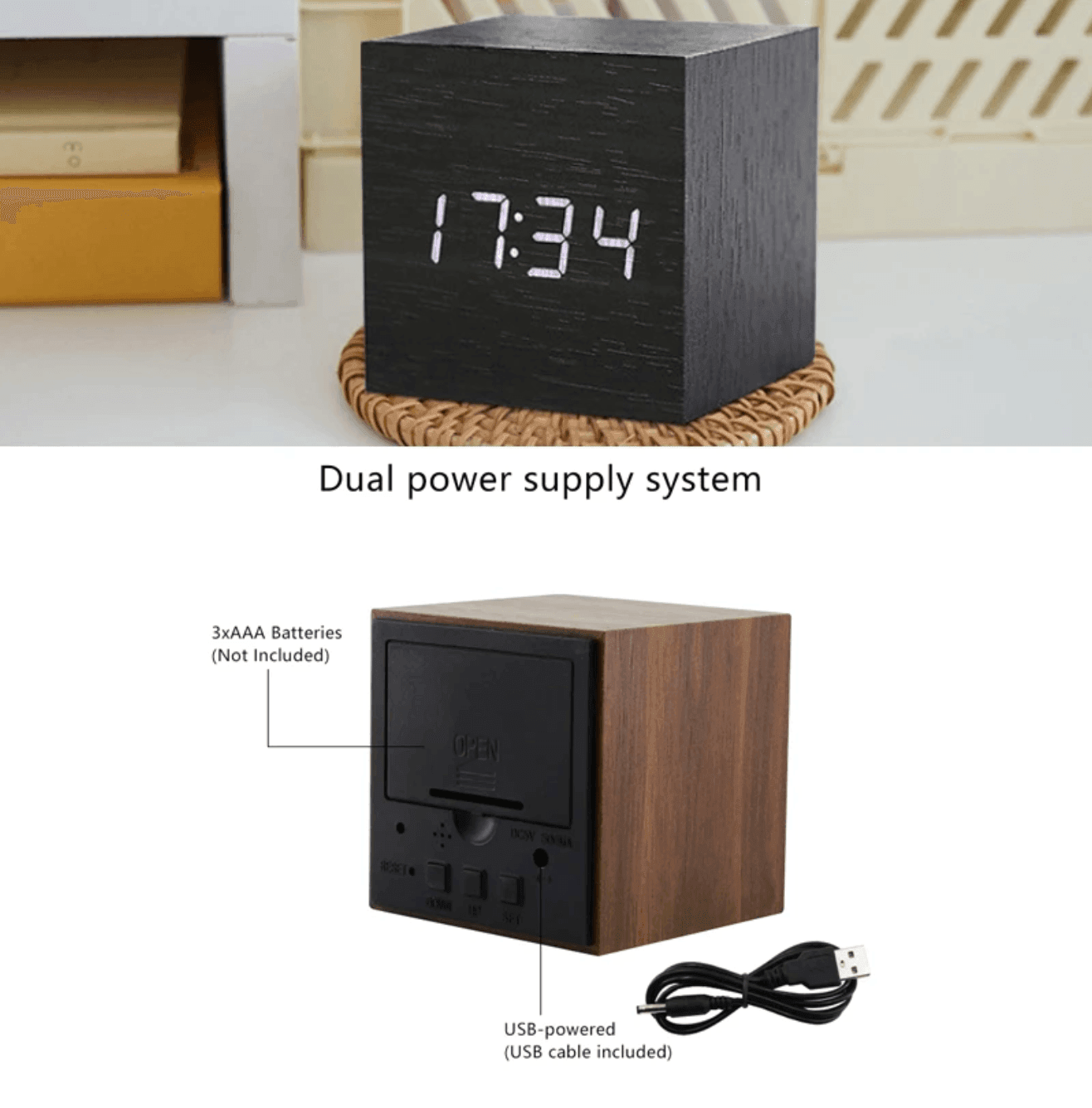 Digitaler Holz-LED-wecker