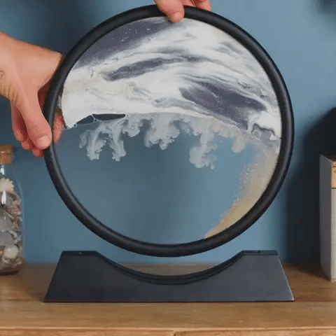 Royaleva Bewegende Sandkunst Skulptur - LED Beruhigende Schreibtisch Dekoration