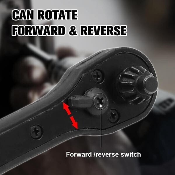 Frendorf | 2-in-1 Bohrfutter-Ratsche – Ratschen-Schraubenschlüssel aus Stahl mit rutschfestem Griff