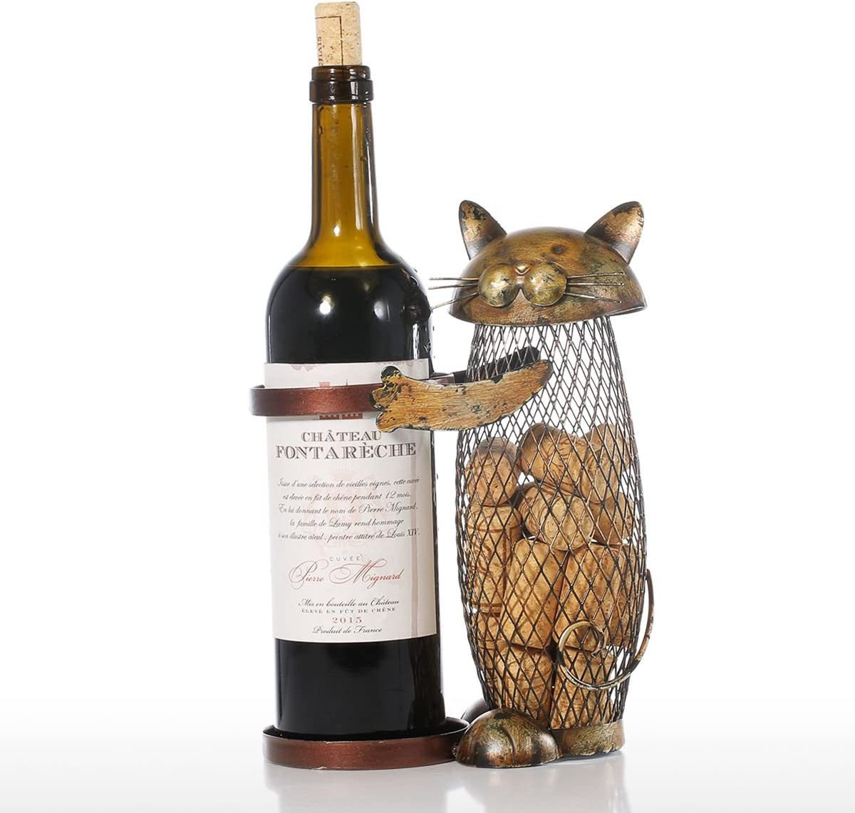 Hugging Cat Wine Bottle & Cork Holder