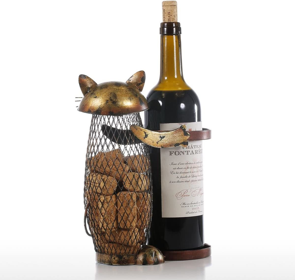 Hugging Cat Wine Bottle & Cork Holder