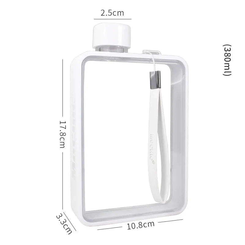 Flache transparente Wasserflasche