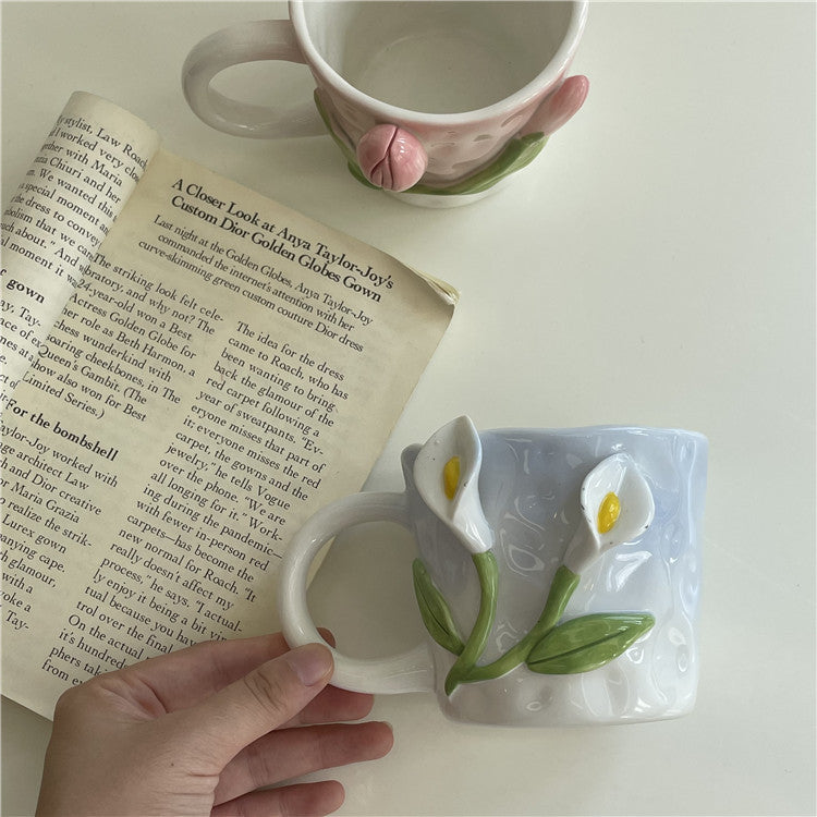 Frendorf 3D Floral Handbemalte Tasse