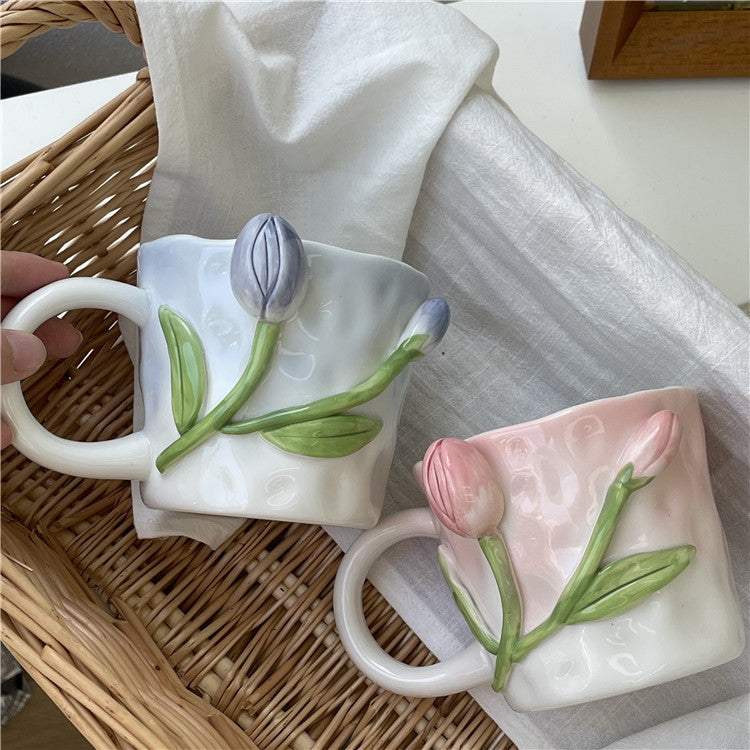 Frendorf 3D Floral Handbemalte Tasse